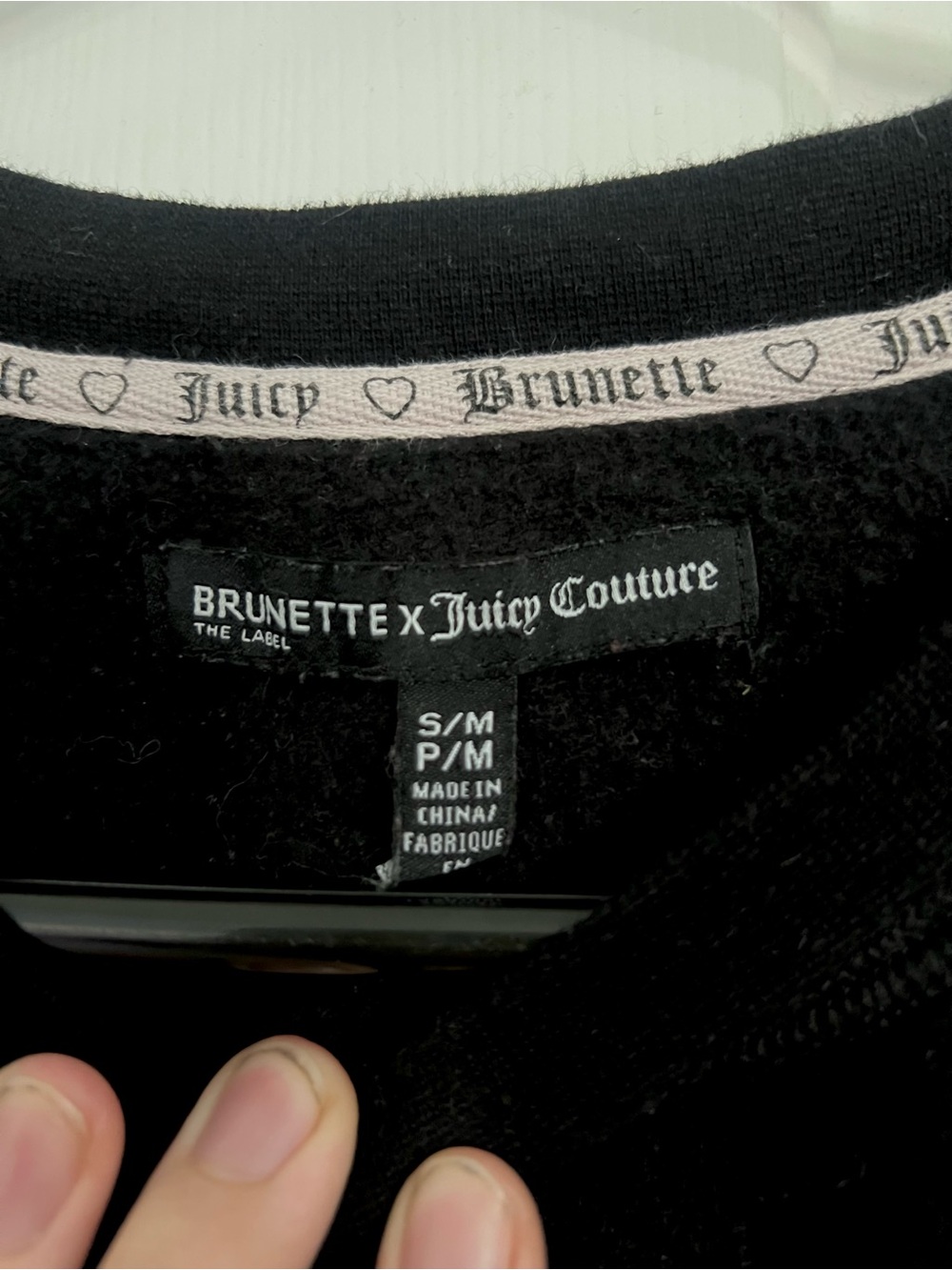 rare limited edition brunette the label x juicy couture collab crew sweater - Picture 4 of 4